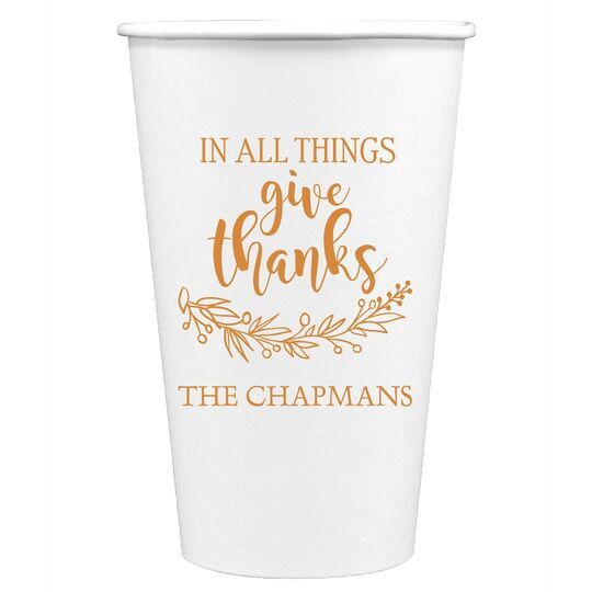 Give Thanks Paper Coffee Cups